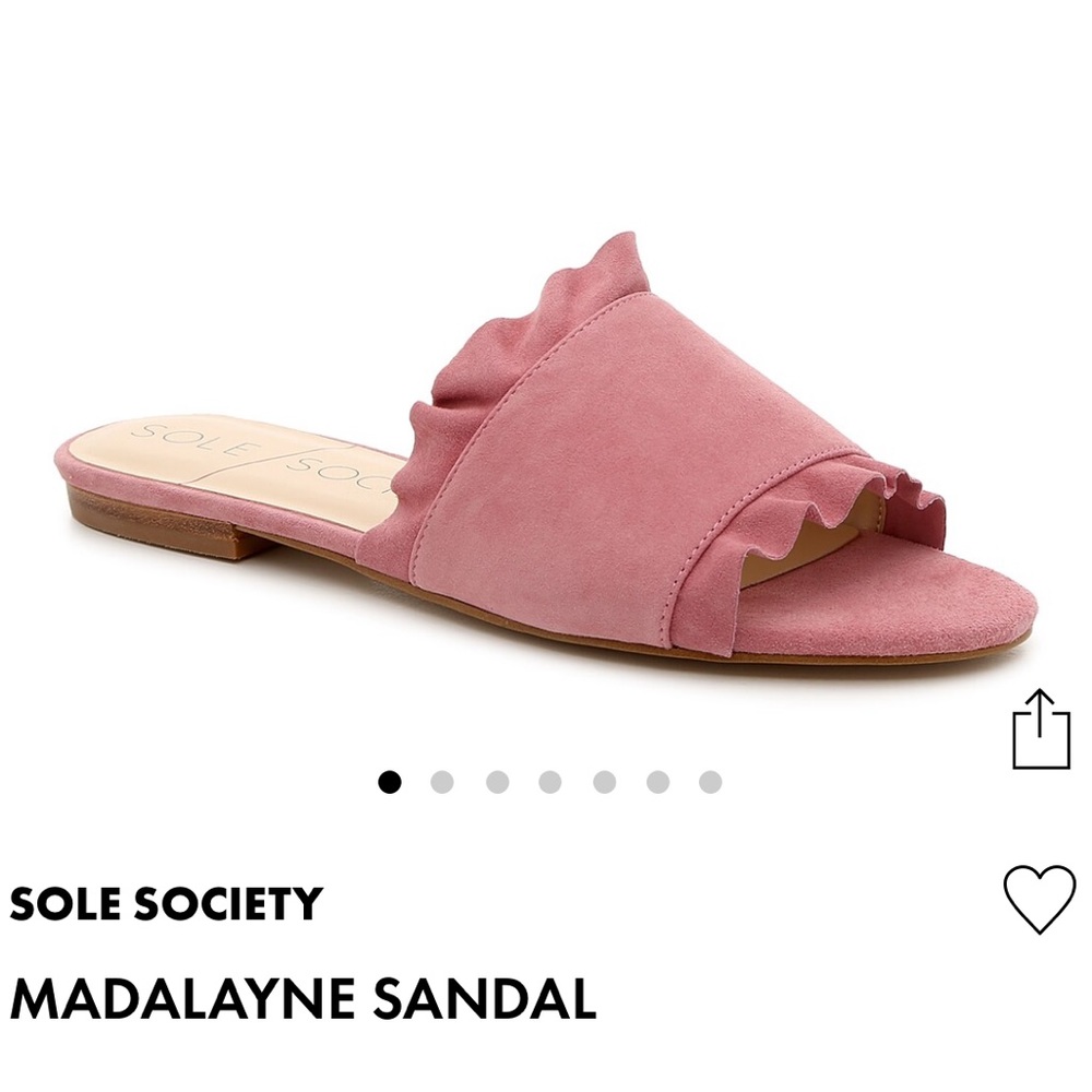 Sole society pink suede fringe slide Size 8 LIKE NEW